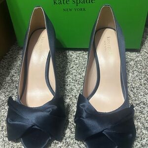 Kate Spade Midnight Blue Satin Heels